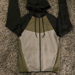 Womens Express Black Grey Green Sweat Suit Jacket Size S